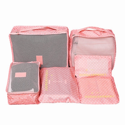 Mihawk  6Pcs/set Portable Packing Cube Travel Bags Women Clothes Cosmetic Sorting Storage Pouch