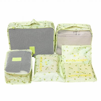 Mihawk  6Pcs/set Portable Packing Cube Travel Bags Women Clothes Cosmetic Sorting Storage Pouch