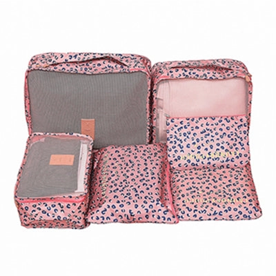 Mihawk  6Pcs/set Portable Packing Cube Travel Bags Women Clothes Cosmetic Sorting Storage Pouch