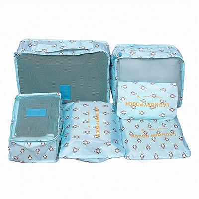 Mihawk  6Pcs/set Portable Packing Cube Travel Bags Women Clothes Cosmetic Sorting Storage Pouch