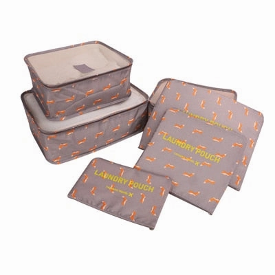 Mihawk  6Pcs/set Portable Packing Cube Travel Bags Women Clothes Cosmetic Sorting Storage Pouch