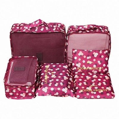 Mihawk  6Pcs/set Portable Packing Cube Travel Bags Women Clothes Cosmetic Sorting Storage Pouch