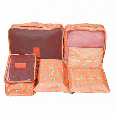 Mihawk  6Pcs/set Portable Packing Cube Travel Bags Women Clothes Cosmetic Sorting Storage Pouch