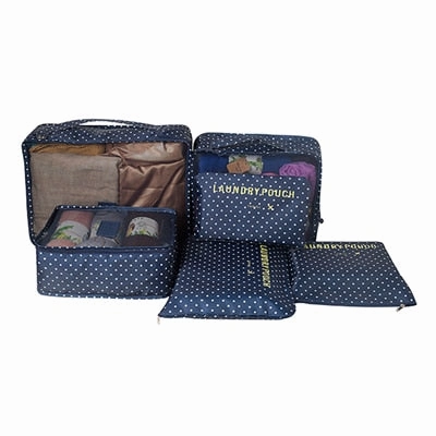 Mihawk  6Pcs/set Portable Packing Cube Travel Bags Women Clothes Cosmetic Sorting Storage Pouch