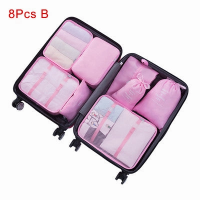 Mihawk Travel Bags Sets Waterproof Packing Cube Portable Clothing Sorting Organizer Luggage Tote