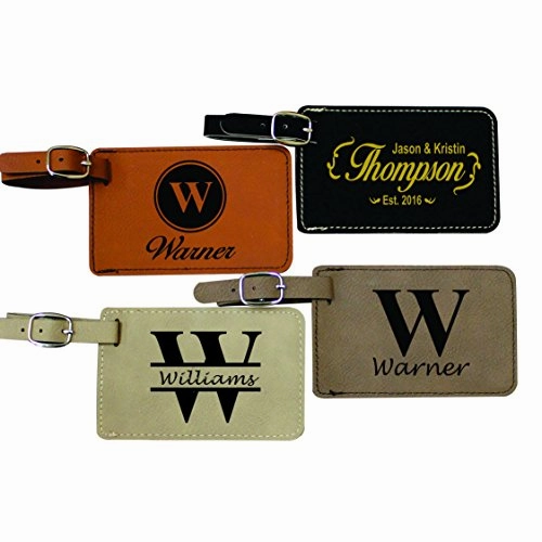 Monogrammed Luggage Tags - Engraved Personalized Custom Traveler Gift