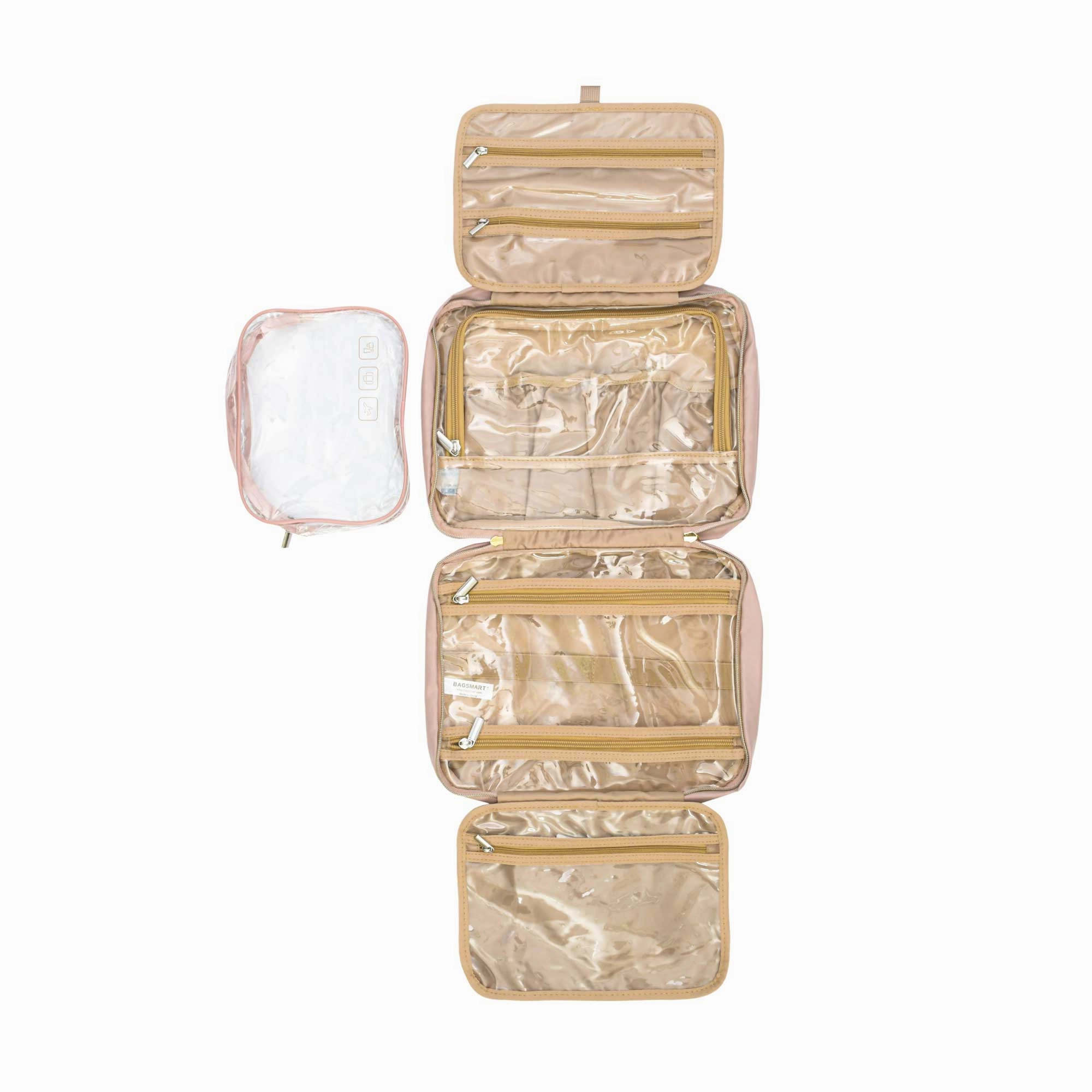Mosafer Polyester Pink Cosmetic Bag, Size: 31X10X23cm