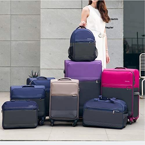 NEWCOM Carry On 20 Inch Luggage Softside with Packing Organizers Polyester Trolley Case Softshell Hand Baggage Cabin with Spinner Wheels Build-in TSA Lock for Fluent Travelers