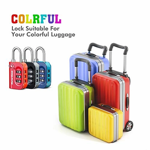 Newtion Tsa Lock 4 Pack,Tsa Approved Luggage Lock,Travel Lock With Double Color Alloy
