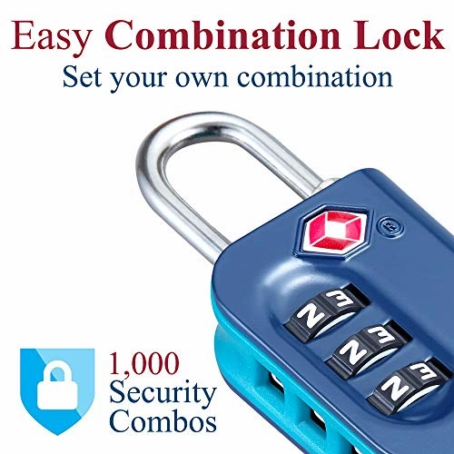 Newtion Tsa Lock 4 Pack,Tsa Approved Luggage Lock,Travel Lock With Double Color Alloy