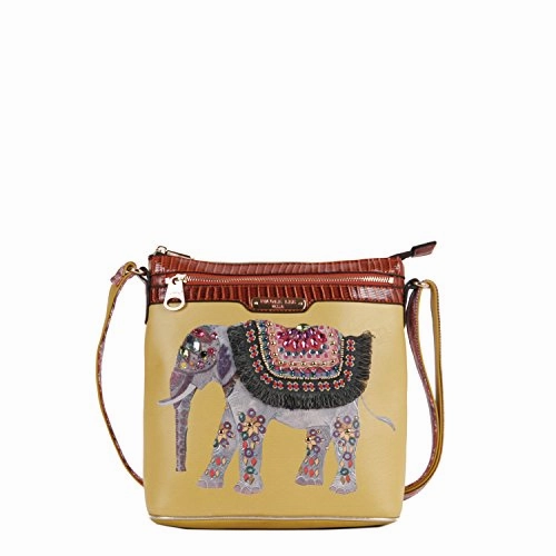 Nicole Lee Aaliyah Majestic Rhinestone Elephant Cross Body Bag, Yellow, One Size