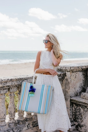 Ocean Blue Preppy Citron Tote