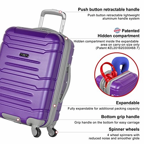 Olympia Denmark 21" Carry-on Spinner, Purple