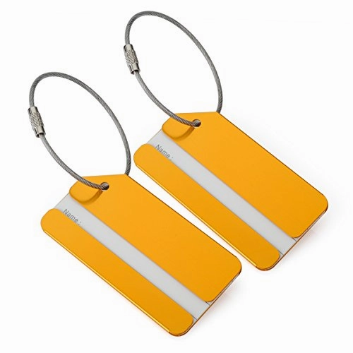 Onupgo 2 Pack Metal Luggage Tags Travel Suitcase Luggage Id Identifier Tags