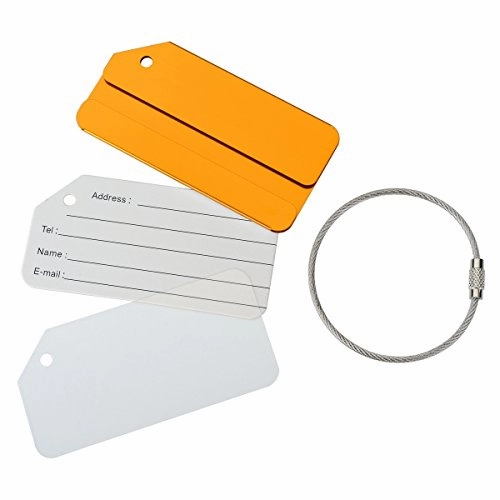 Onupgo 2 Pack Metal Luggage Tags Travel Suitcase Luggage Id Identifier Tags