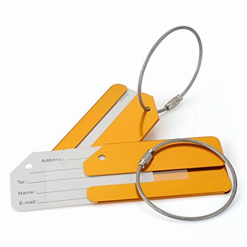 Onupgo 2 Pack Metal Luggage Tags Travel Suitcase Luggage Id Identifier Tags