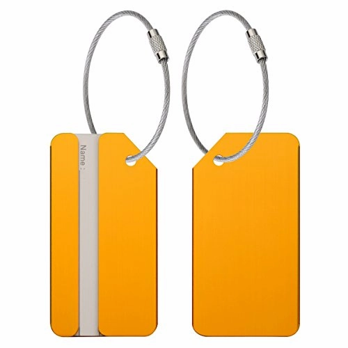 Onupgo 2 Pack Metal Luggage Tags Travel Suitcase Luggage Id Identifier Tags