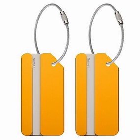 Onupgo 2 Pack Metal Luggage Tags Travel Suitcase Luggage Id Identifier Tags