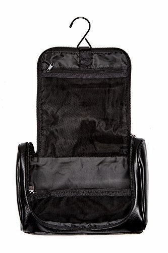Original Penguin Faux Leather Hanging Toiletry Travel Kit (One Size, Black)