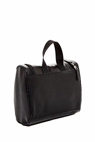 Original Penguin Faux Leather Hanging Toiletry Travel Kit (One Size, Black)