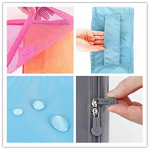 Packing Cubes,Mossio 7 Sets Waterproof Lightweight Laundry Organizer Dark Blue