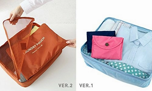 Packing Cubes Set,Mossio Waterproof 3 Packing Cubes and 3 Pouches Light Pink