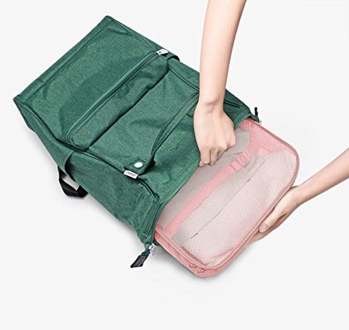Packing Cubes VAGREEZ 7 Pcs Travel Luggage Packing Organizers Set with Toiletry Bag (Pink)