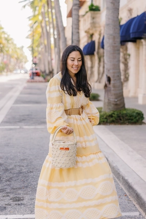 Palm Shell Bucket Tote Citron (Golden strap included)
