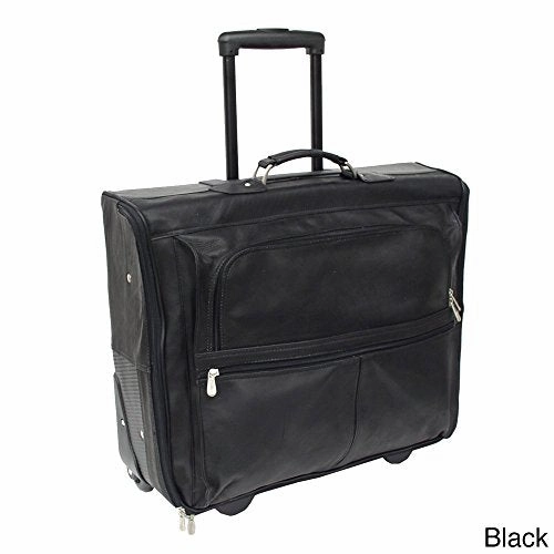 Piel Leather Garment Bag On Wheels, Saddle, One Size
