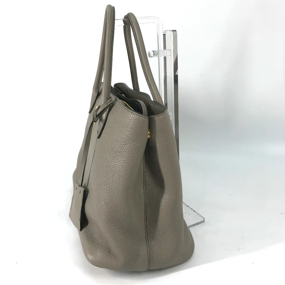 PRADA Shoulder Bag 1BA579 leather gray logo VIT.DAINO Women Used