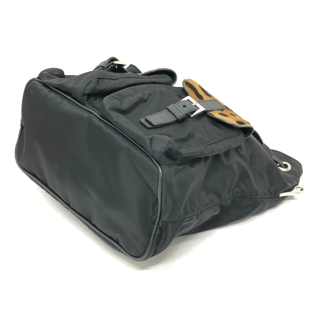 PRADA Shoulder Bag 1BC005 Nylon, Pony black Triangle logo plate Women Used