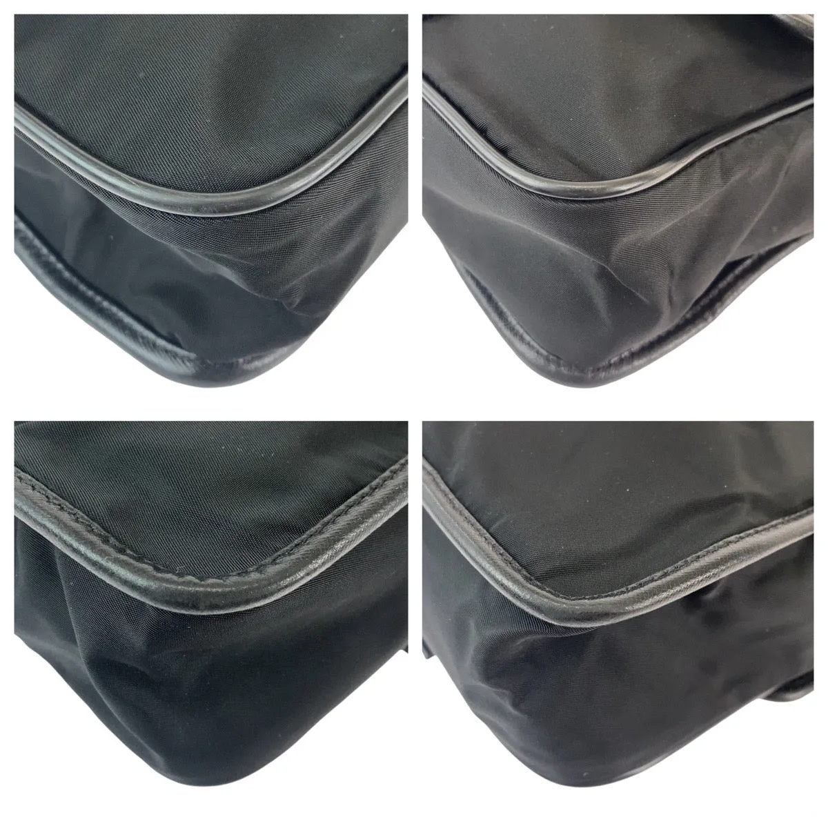 PRADA Shoulder Bag Nylon Black SilverMetal Crossbody Shoulder Bag Messenger Bag Test Triangle With logo Women Used