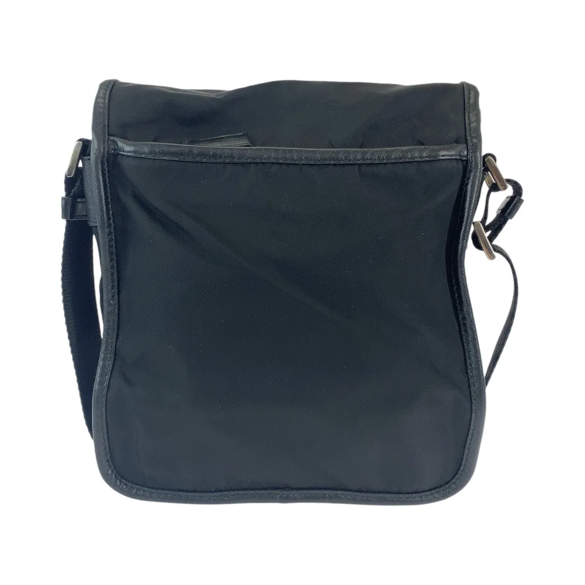PRADA Shoulder Bag Nylon Black SilverMetal Crossbody Shoulder Bag Messenger Bag Test Triangle With logo Women Used