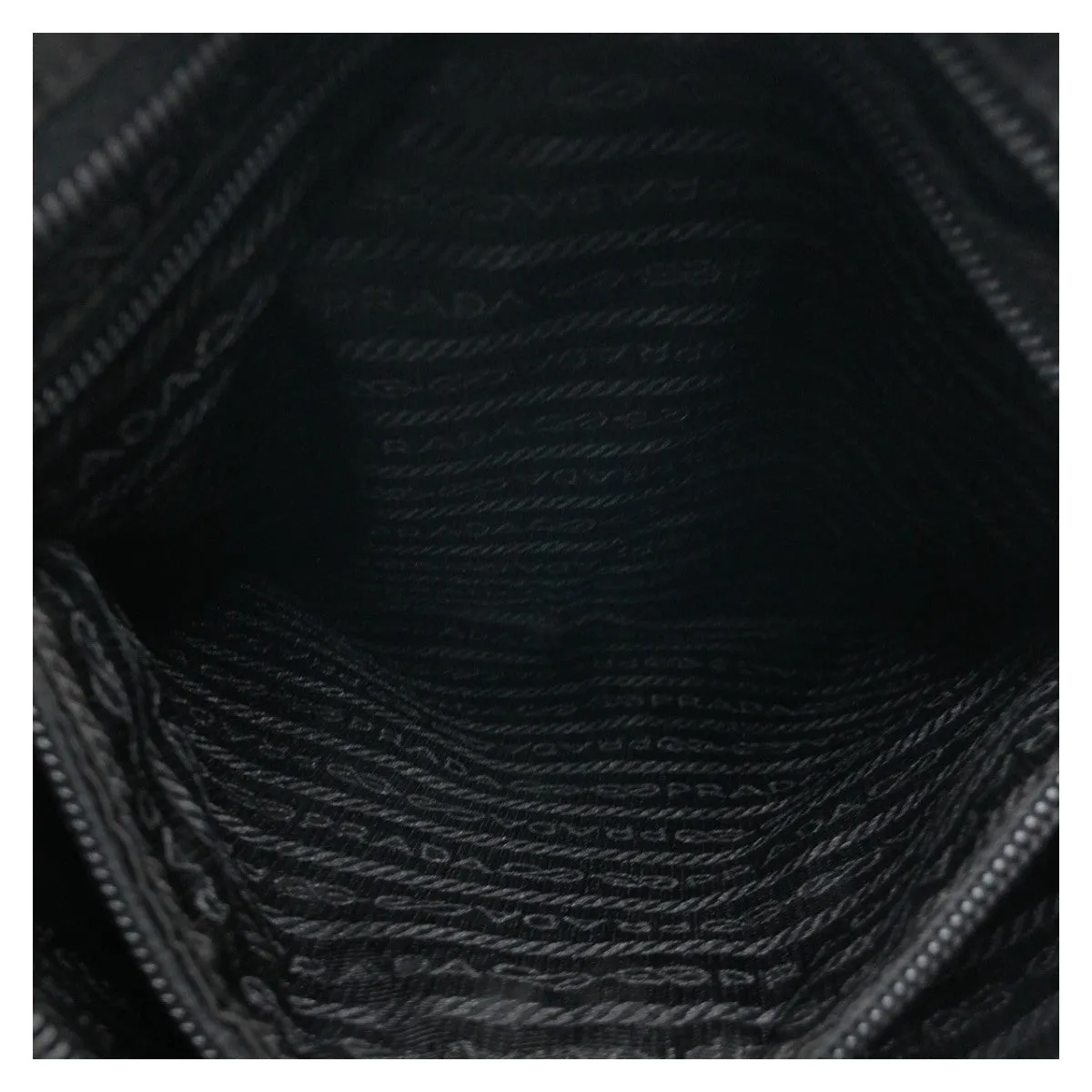 PRADA Shoulder Bag Nylon Black SilverMetal Shoulder Bag pochette Test Triangle With logo mens Used