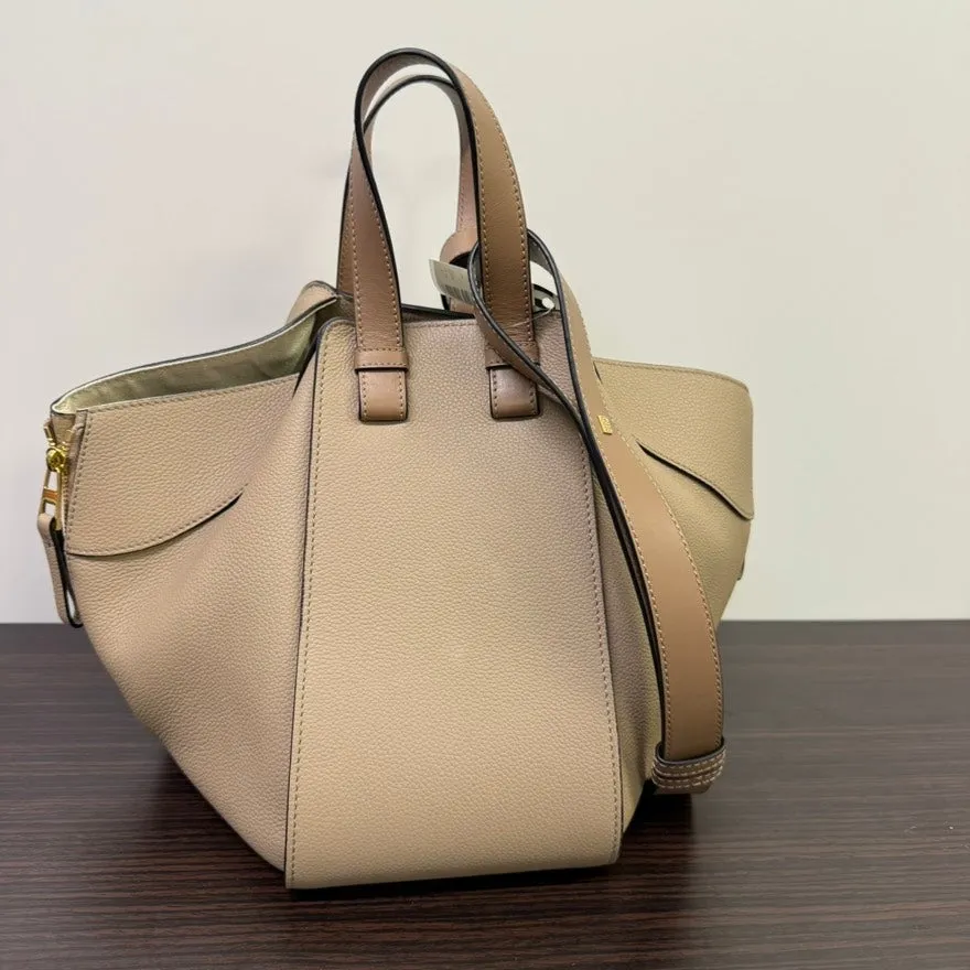 Preloved Loewe Hammock Leather 2way Bag LB109848 in Beige - Shoulder & Top Handle Bag