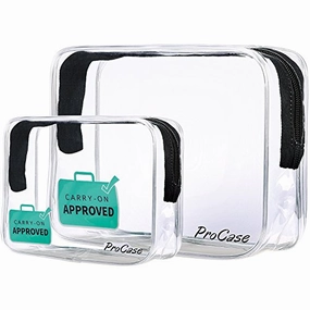 Procase Tsa Approved Clear Travel Toiletry Bag, Quart Size Zipper Organizer Airport Airline