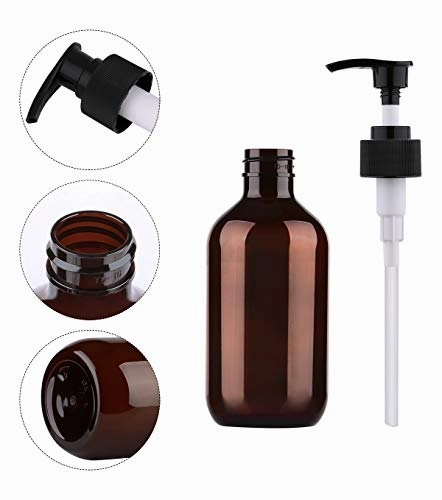 Pump Bottle Dispenser, Yebeauty 10oz/300ml Empty Plastic Refillable Lotion Soap Shampoo Bottles Dispenser Containers with Pump Multipurpose for Cosmetic Kitchen Bathroom, 2-Pack Brown