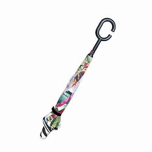 Reverse Umbrella Watercolor Cactus Pattern Windproof for Car