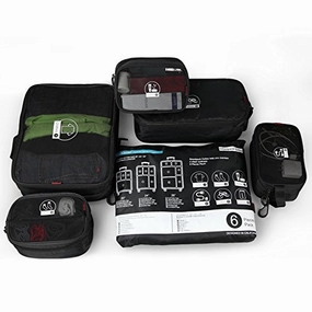 Rockland 6 Piece Smartpack Luggage Packing Cubes, Black