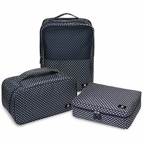 RoryTory 3pc Travel Packing Organizer Set For Shoe Bag - Cosmetic Toiletry - Bra Underwear Lingerie