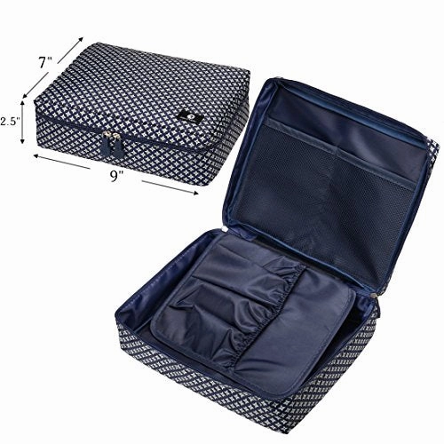 RoryTory 3pc Travel Packing Organizer Set For Shoe Bag - Cosmetic Toiletry - Bra Underwear Lingerie