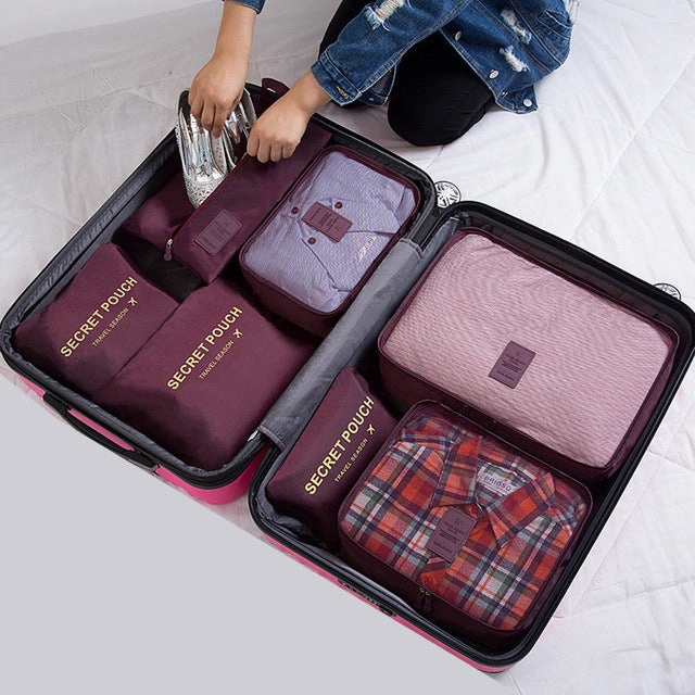 RUPUTIN 7Pcs/set Trip Luggage Organizer Clothes Finishing Kit Storage Bag Cosmetic toiletrie