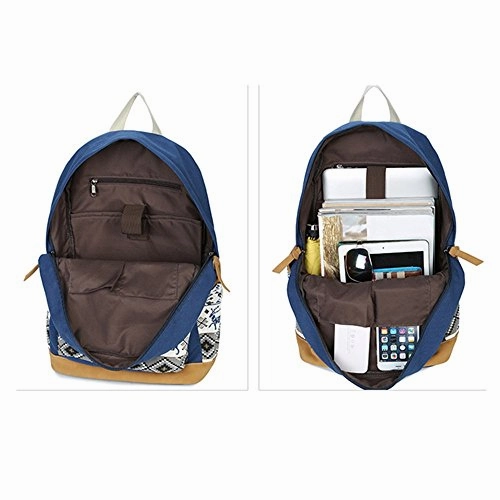 S Kaiko Horse Pattern Canvas Backpack Casual Daypacks School Backpack For Women And Men Laptop