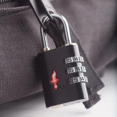 Safe Skies 3 Dial Tsa-Recognized Lock With Luggage Tag, Midnight Black, One Size