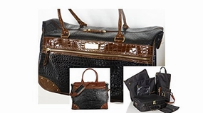 Samantha Brown Classic Weekender Set   Wheeled Weekender ,Dowel Bag Plus Extras~Black