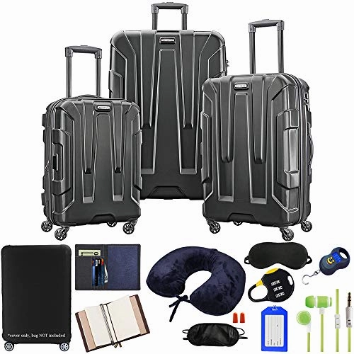 Samsonite 102691-1041 Centric 3pc Hardside 20/24/28 Luggage Set with Accessory Bundle