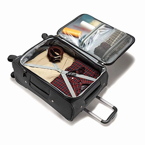 Samsonite StackIt 2 Piece Softside Spinner Carry On Luggage Set Black 20 Inch