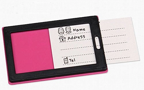 Set Of 2 Luggage Tag Bag Tags Silicone Name Tag Travel Tag [Pink Giraffe]