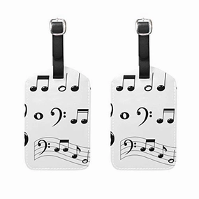 Set of 2 Luggage Tags Music Note Sketches Sloth Business Baggage Suitcase Labels Travel Accessories