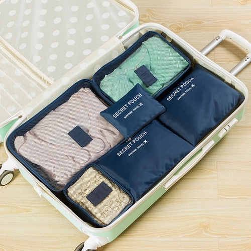 Set Of 6 Duffle Bags Travel Kits Family Clothes Shoes Underwear Makeup Toiletry Storage Box Camping